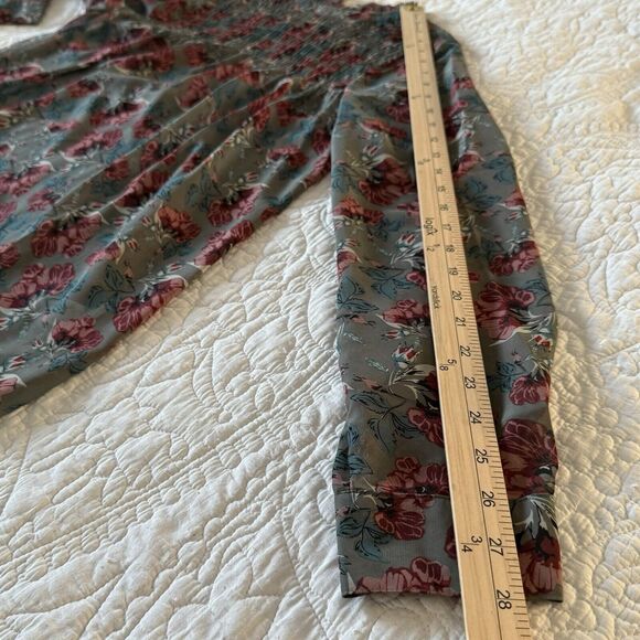 Dark Floral Victorian Top Small Whimsigoth Regency Blouse Career Dark Floral - Picture 8 of 9